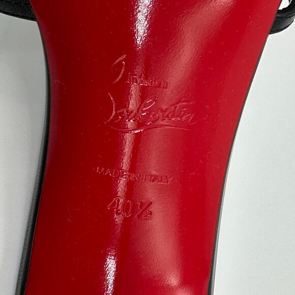 Christian Louboutin TATOOSH SPIKES 85 Leather Mule Slide Sandal Heels Shoes - Picture 15 of 16